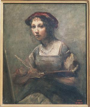 Young Woman Artist with a Palette in Her Hand