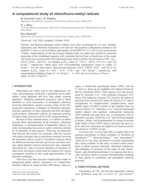 A computational study of chlorofluoro-methyl radicals
