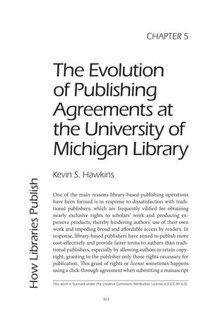 The Evolution of Publishing Agreements at the University of Michigan Library