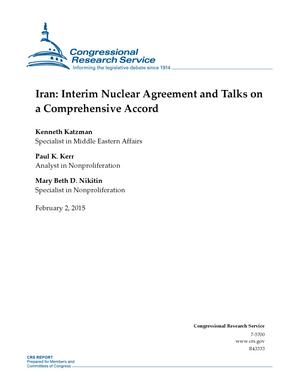 Primary view of object titled 'Iran: Interim Nuclear Agreement and Talks on a Comprehensive Accord'.
