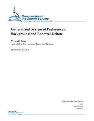 Generalized System of Preferences: Background and Renewal Debate