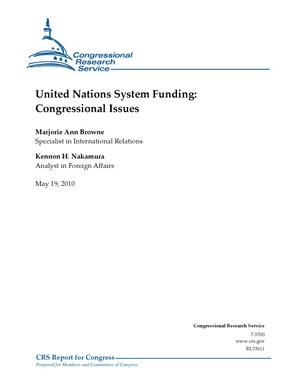 United Nations System Funding: Congressional Issues
