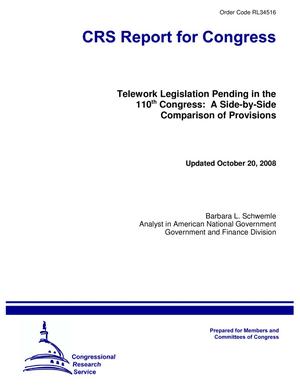 Primary view of object titled 'Telework for Executive Agency Employees: A Side-by-Side Comparison of Legislation Pending in the 111th Congress'.