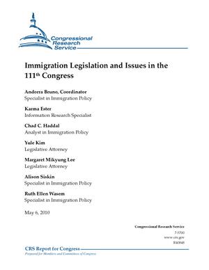 Primary view of object titled 'Immigration Legislation and Issues in the 111th Congress'.