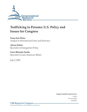 Trafficking in Persons: U.S. Policy and Issues for Congress