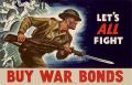 Poster: Let's all fight : buy war bonds.