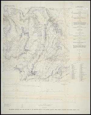 Primary view of object titled 'Preliminary Geologic Map and Sections of the Western Part of the Gateway District, Mesa County, Colorado, and Grand County, Utah'.