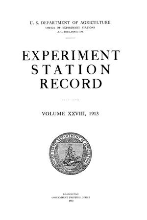 Experiment Station Record, Volume 28, 1913