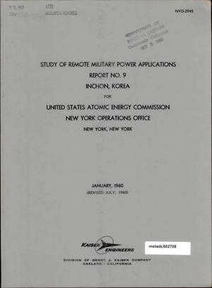 Study of Remote Military Power Applications: Report 9, Inchon, Korea