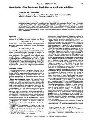 Kinetic Studies of the Reactions of Atomic Chlorine and Bromine with Silane