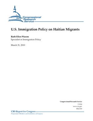 Primary view of object titled 'U.S. Immigration Policy on Haitian Migrants'.