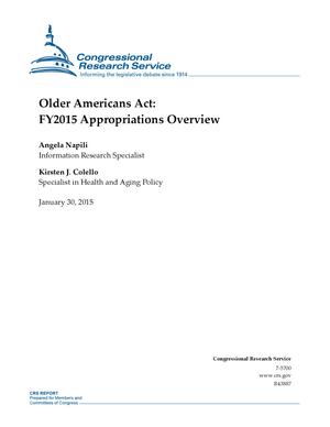Older Americans Act: FY2015 Appropriations Overview