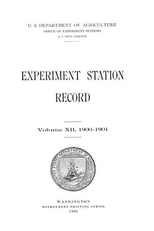 Experiment Station Record, Volume 12, 1900-1901