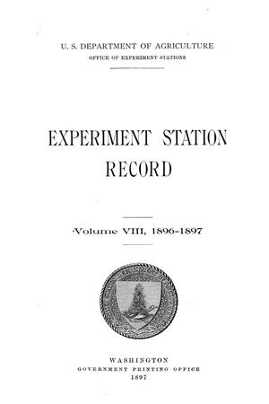 Experiment Station Record, Volume 8, 1896-1897