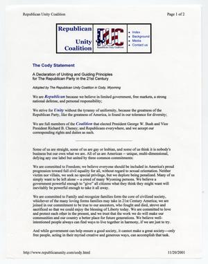 Primary view of object titled '[The Cody Statement]'.