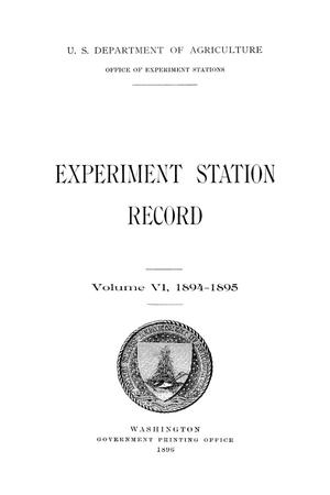 Experiment Station Record, Volume 6, 1894-1895