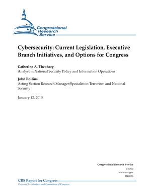 Cybersecurity: Current Legislation, Executive Branch Initiatives, and Options for Congress