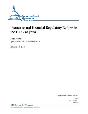 Insurance and Financial Regulatory Reform in the 111th Congress