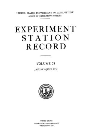 Primary view of object titled 'Experiment Station Record, Volume 78, January-June, 1938'.