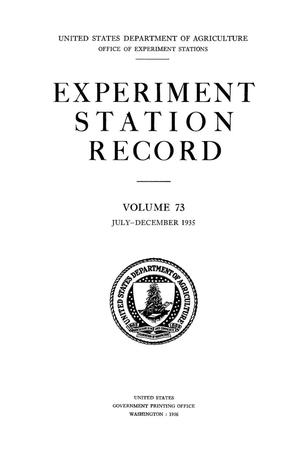 Experiment Station Record, Volume 73, July-December, 1935