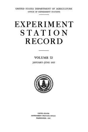 Experiment Station Record, Volume 72, January-June, 1935