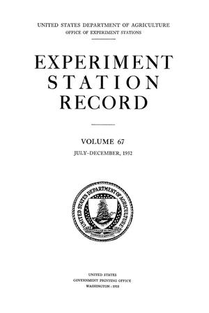 Experiment Station Record, Volume 67, July-December, 1932