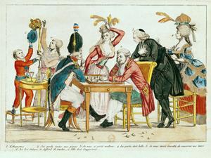 Caricature of Louis XVI (1754-1793) Playing Chess with a Soldier of National Guard