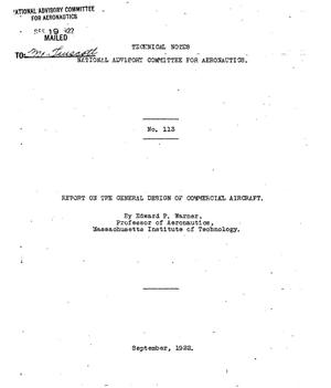 Report on the General Design of Commercial Aircraft