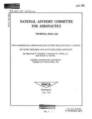 Two-dimensional investigation of five related NACA airfoil sections designed for rotating-wing aircraft