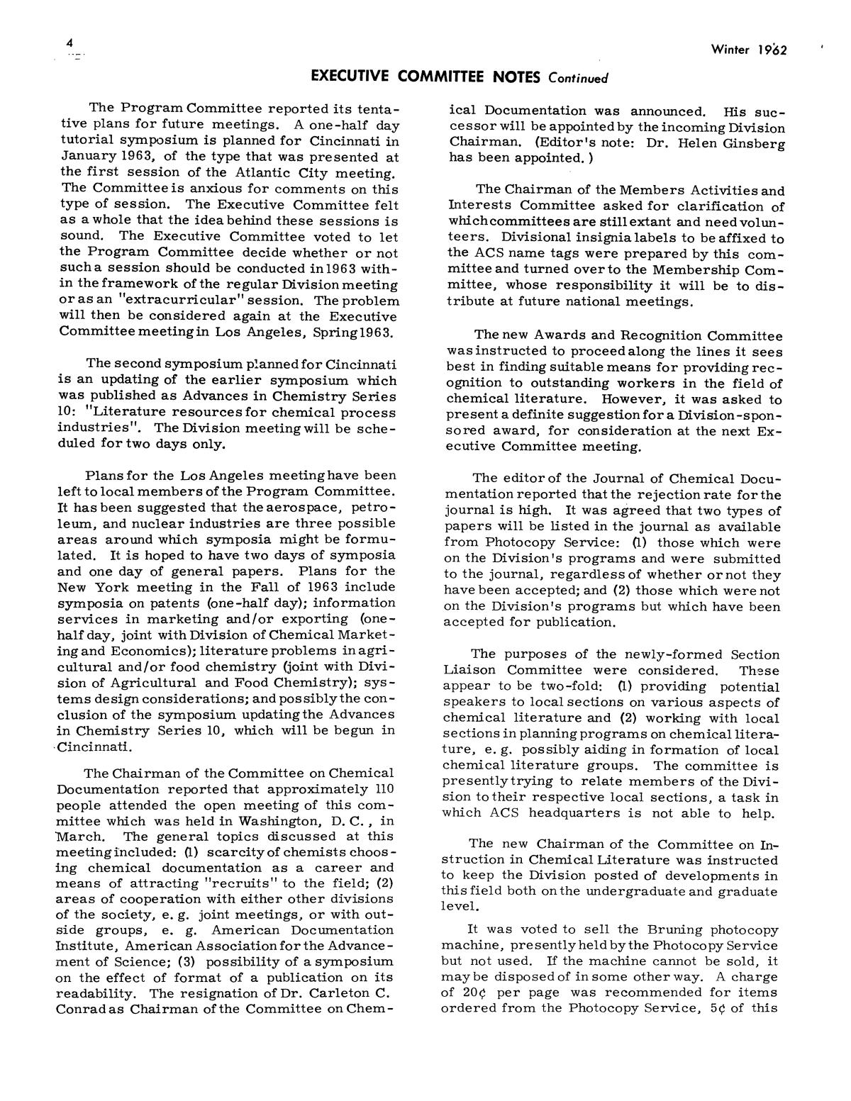 Chemical Literature, Volume 14, Number 4, Winter 1962
                                                
                                                    4
                                                