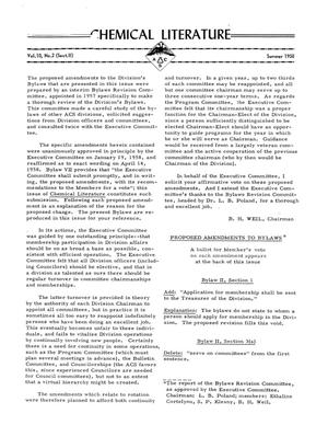 Primary view of object titled 'Chemical Literature, Volume 10, Number 2 (Section 2), Summer 1958'.