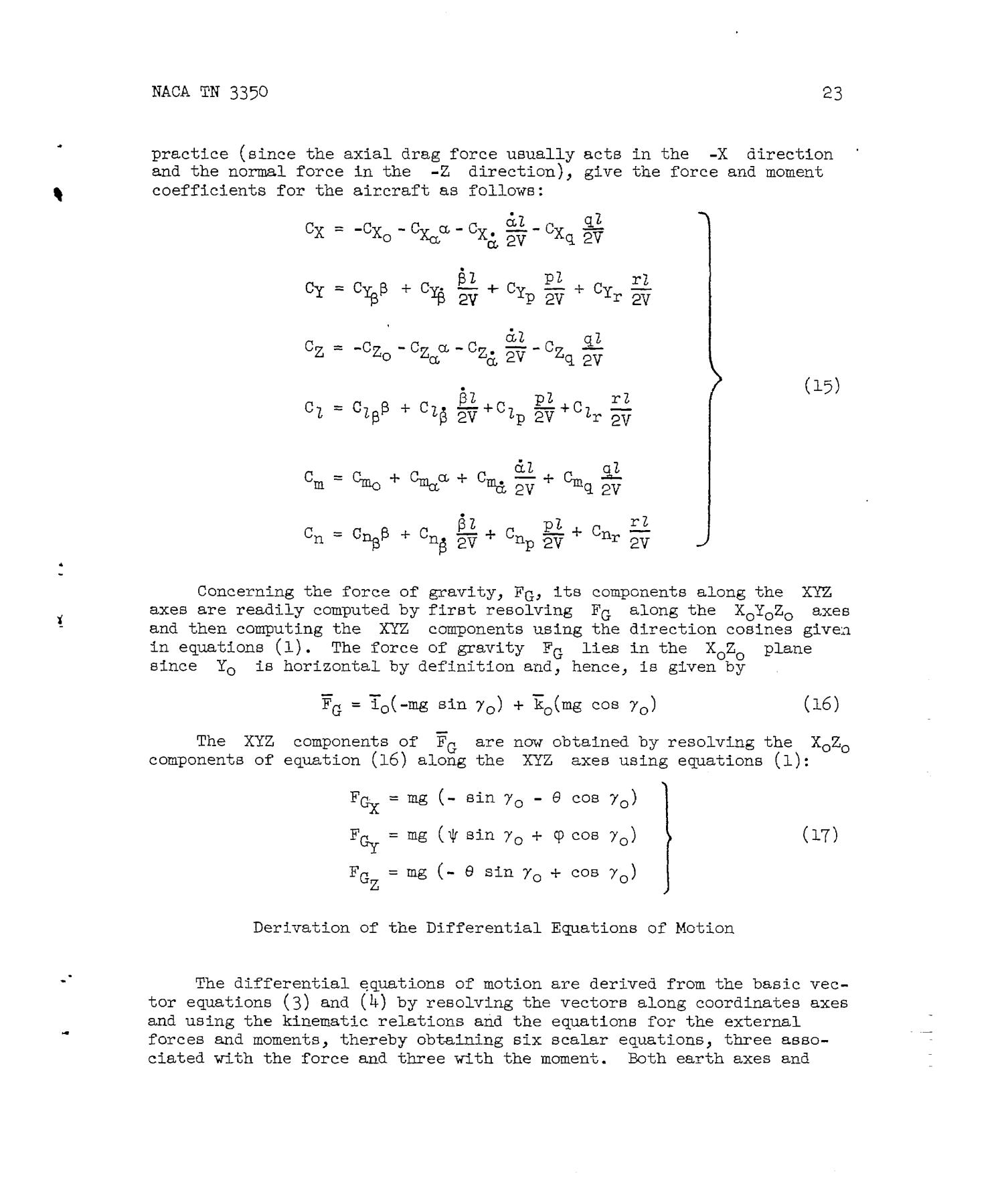 The Linearized Equations Of Motion Underlying The Dynamic Stability Of Aircraft Spinning Projectiles And Symmetrical Missiles Page 24 Of 103 Unt Digital Library