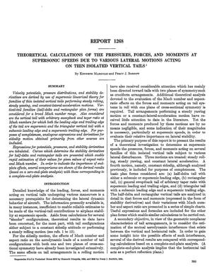 Theoretical Calculations of the Pressure, Forces, and Moments at Supersonic Speeds Due to Various Lateral Motions Acting on Thin Isolated Vertical Tails