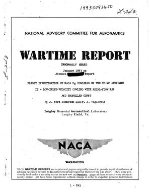 Flight investigation of NACA D(sub S) cowlings on the XP-42 airplane 2: low-inlet-velocity cowling with axial-flow fan and propeller cuffs