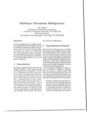 Multilayer Thermionic Refrigeration