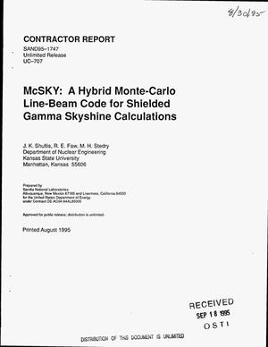 McSKY: A hybrid Monte-Carlo lime-beam code for shielded gamma skyshine calculations