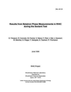 Results From Betatron Phase Measurements in Rhic During the Sextant Test.