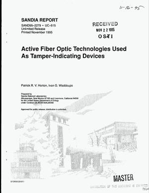 Active fiber optic technologies used as tamper-indicating devices