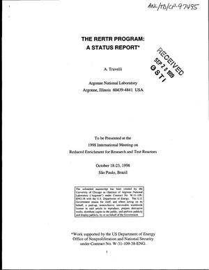 The RERTR Program : a status report.