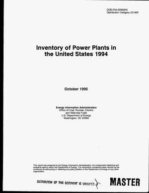 Inventory of power plants in the United States 1994