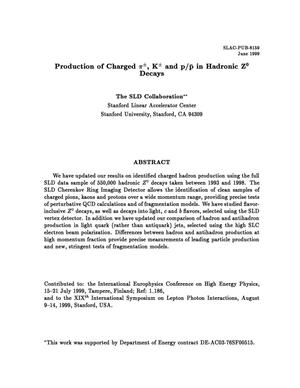 Production of Charged {pi}{sup {+-}}, {Kappa}{sup {+-}} and p/p in Hadronic Z{sup 0} Decays