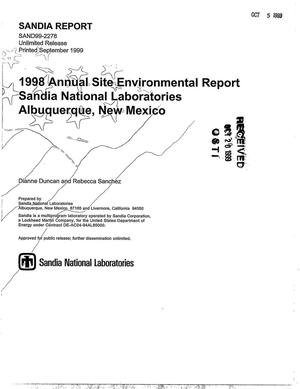 1998 Annual Site Environmental Report Sandia National Laboratories, Albuquerque, New Mexico