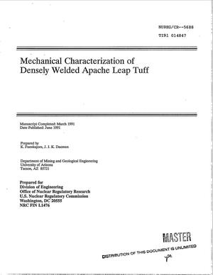 Mechanical Characterization of Densely Welded Apache Leap Tuff