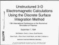 Thumbnail image of item number 4 in: 'Unstructured 3-D electromagnetic calculations using the discrete surface integration model'.