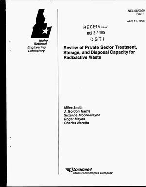 Review of private sector treatment, storage, and disposal capacity for radioactive waste. Revision 1