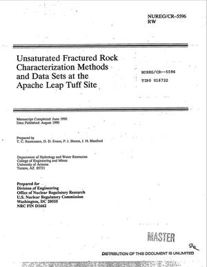 Unsaturated Fractured Rock Characterization Methods and Data Sets at the Apache Leap Tuff Site