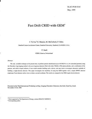 Fast Drift CRID with GEM