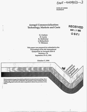 Aerogel commercialization: Technology, markets and costs