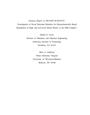 Investigation of Novel Electrode Materials for Electrochemically Based Remediation of High and Low-Level Mixed Wastes in the DOE Complex. 1997 Annual Progress Report