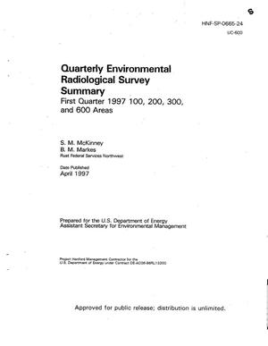 Quarterly environmental radiological survey summary - first quarter 1997 100, 200, 300, and 600 areas